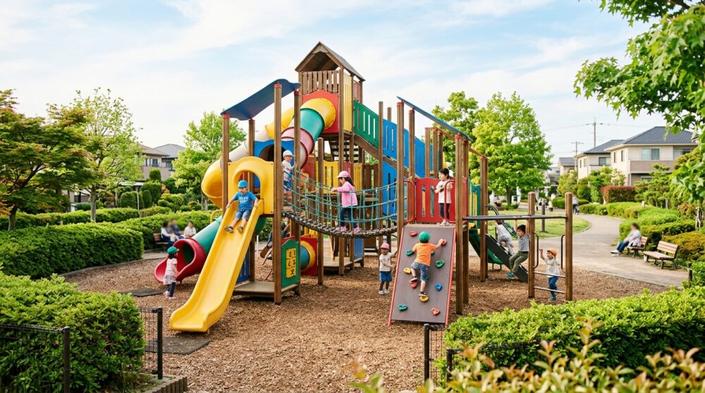 小中池公園｜市内最大級の複合遊具がある公園