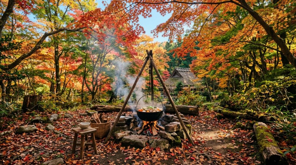 秋の里山体験「十枝の森 芋煮会」と紅葉